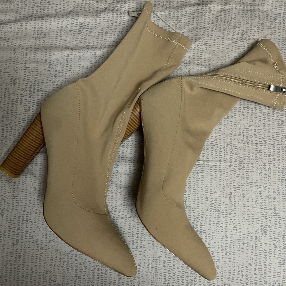 Nude sock boot heel
